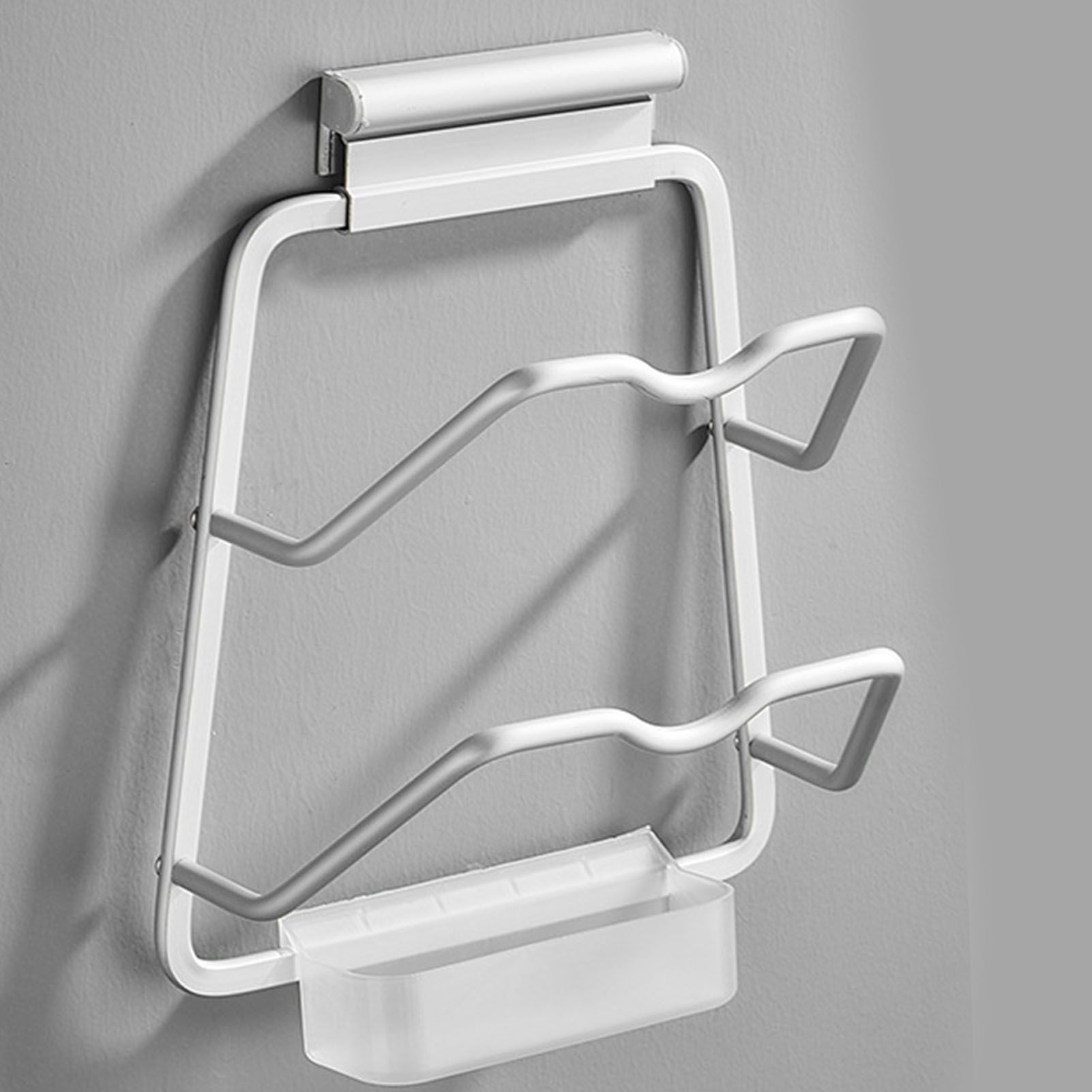 Pot Lid Holder Drilling Free Wall Mounted Space Saving Aluminium Hand Polishing Rustproof for Kitchen 2 Layer โ image 5
