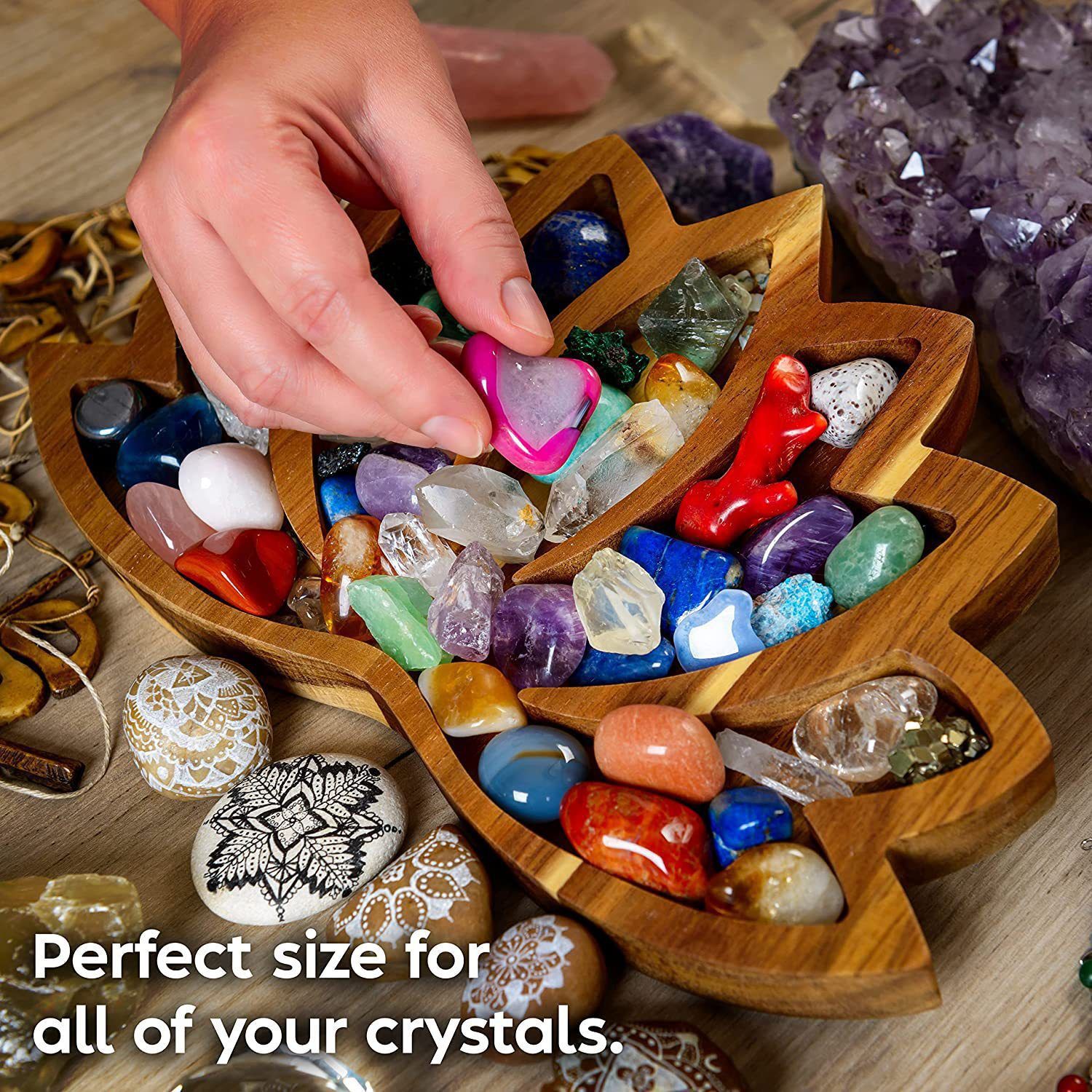 Lotus Crystal Tray for Stones - Display Your Crystals & Healing Stones - Crystal Holder for Stones Display — image 5