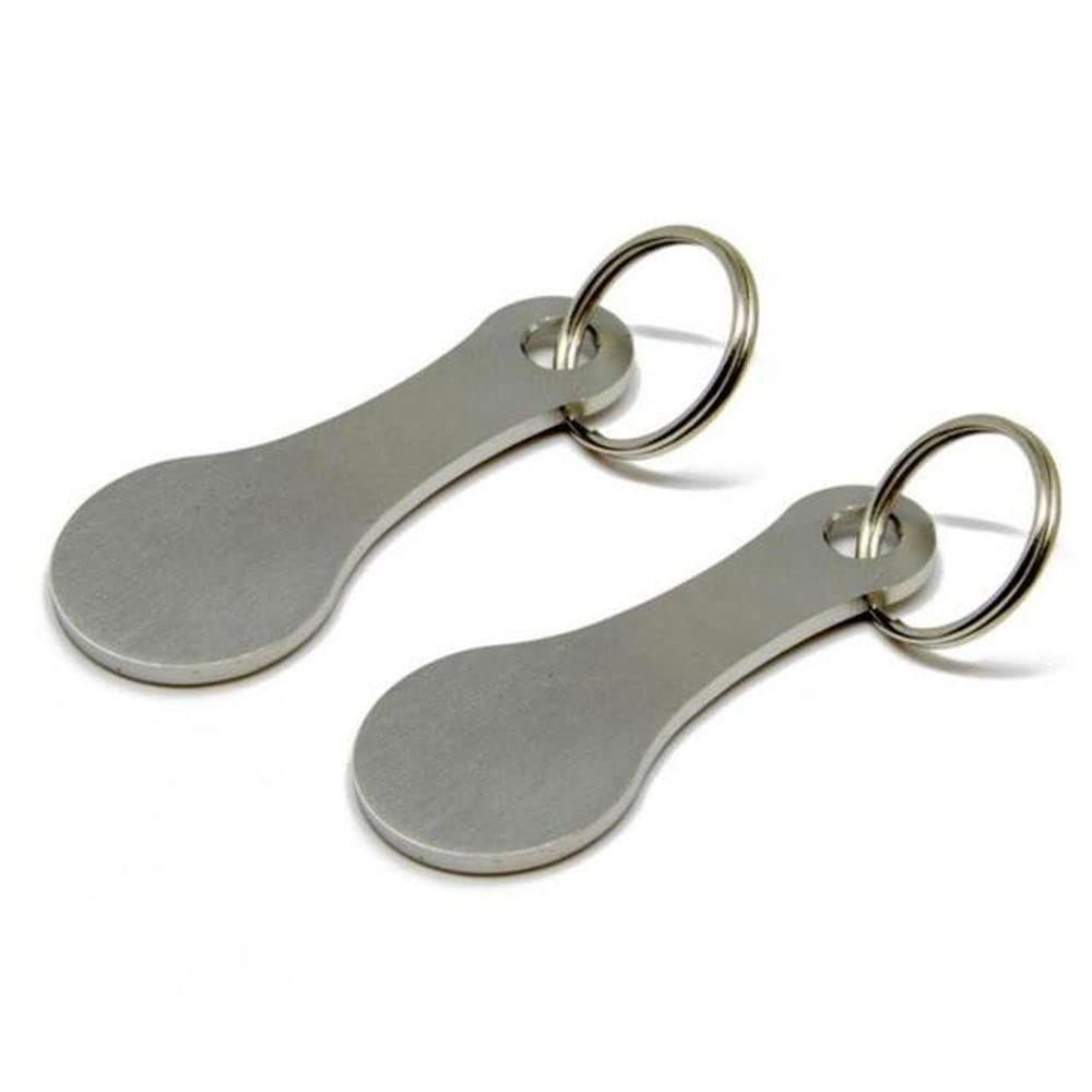 2 Pcs Mini Aluminum Alloy Key Ring Shopping Trolley Tokens - Small Quarter Holder Keychain for Grocery Shopping Cart โ image 2