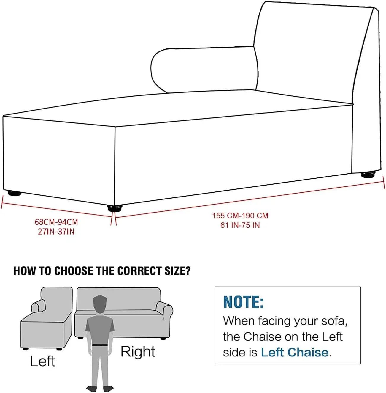 Velvet Chaise Lounge Slipcover, Stretch Anti Slip Sofa Protector for Pets, Left Beige — image 2
