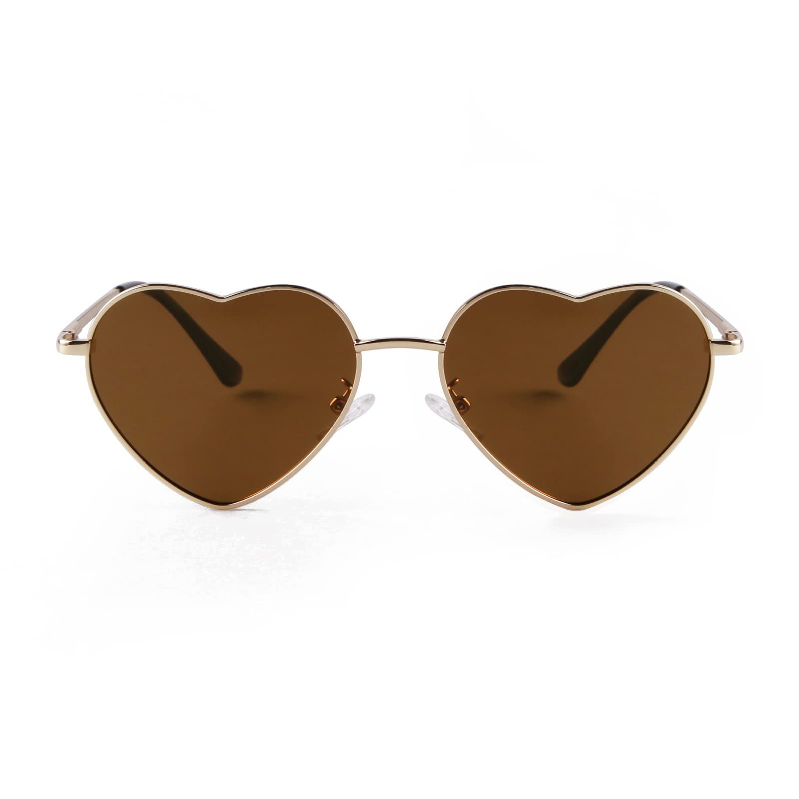Retro Heart Sunglasses Polarized for Women Men Heart Shaped Glasses Metal Frame Spring Hinge Heart Sunglasses — image 2