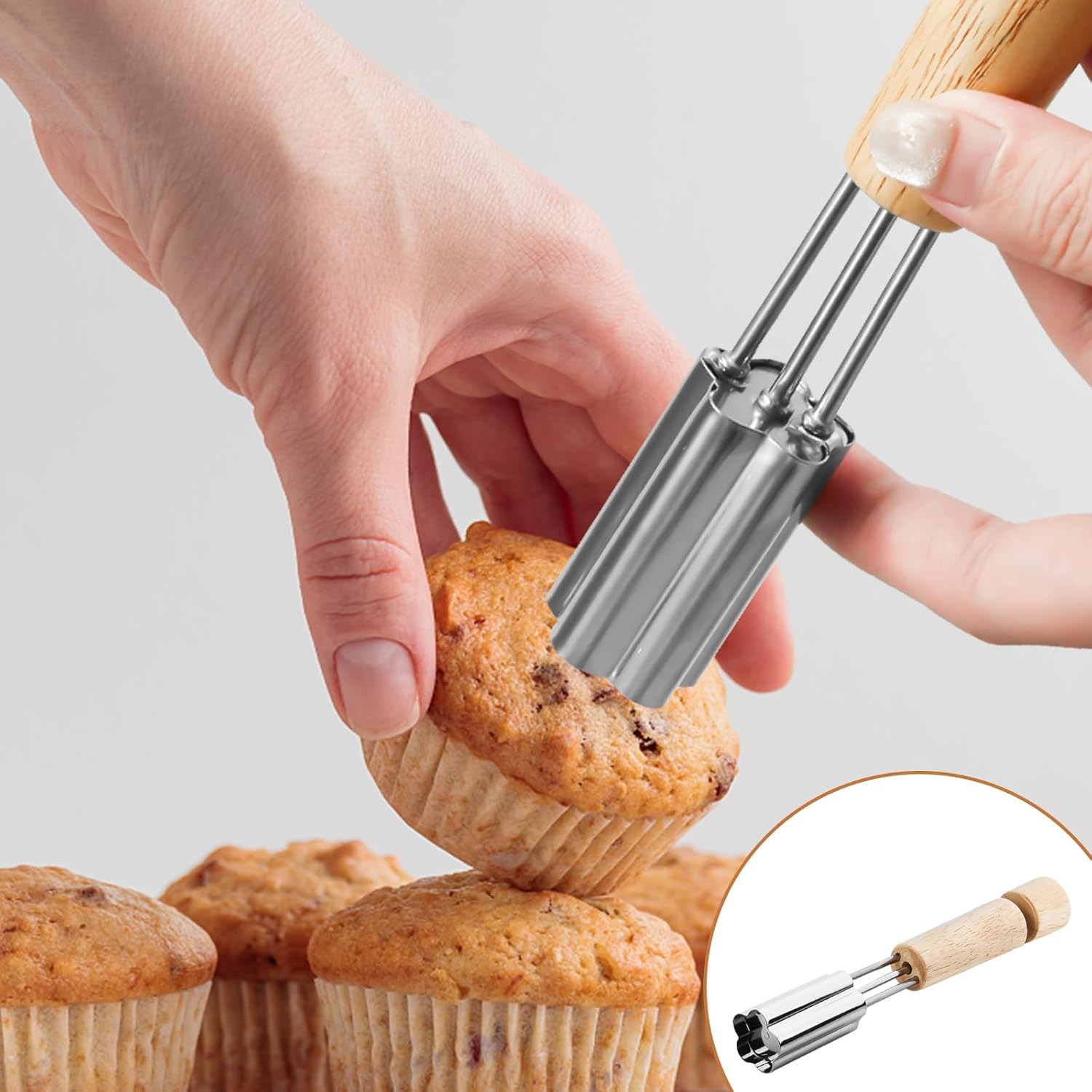 Cupcake Corer, Stainless Steel Cupcake Corer Tool Used for Cupcake Filler Tool Cake Cupcake Corer Tool Reusable Corer Tool Kitchen Cookie Baking Filling and — image 6