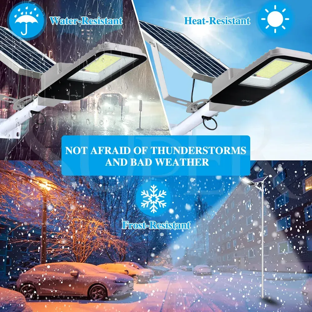 Solar LED Street Light Black Waterproof Outdoor Flood Lamp with Remote Control — image 4