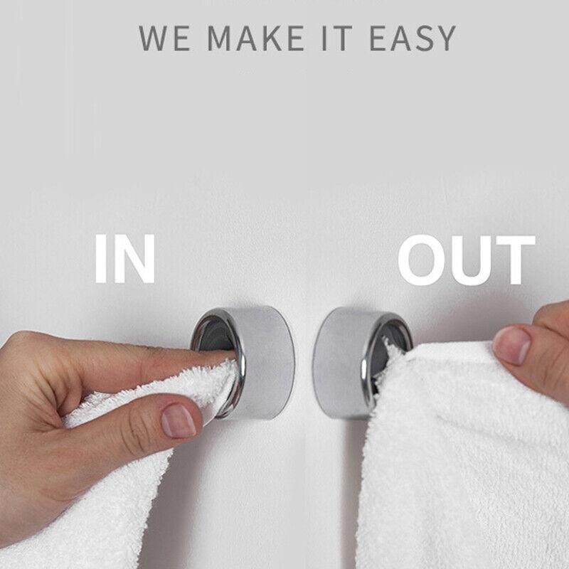 3pcs Tea Towel Holder Grip Hook Cloth Kitchen Chrome Push In Clip Self Adhesive β image 4