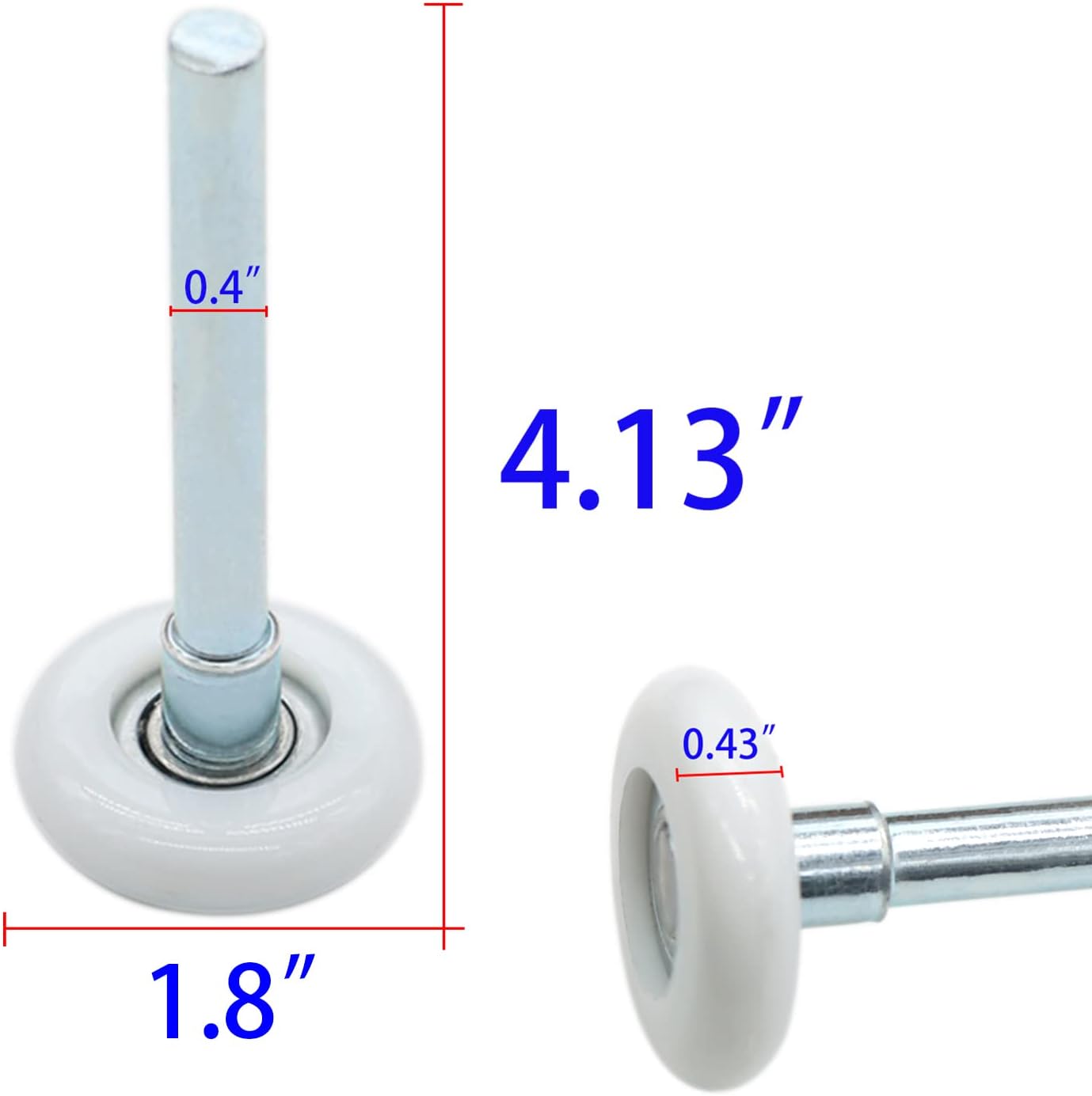 Garage Door Roller, White 1.8" Quiet Nylon Garage Door Wheels 4" Stem for Garage Track Replacement with Premium Sealed 11 Ball Bearing, 10 Packs โ image 3