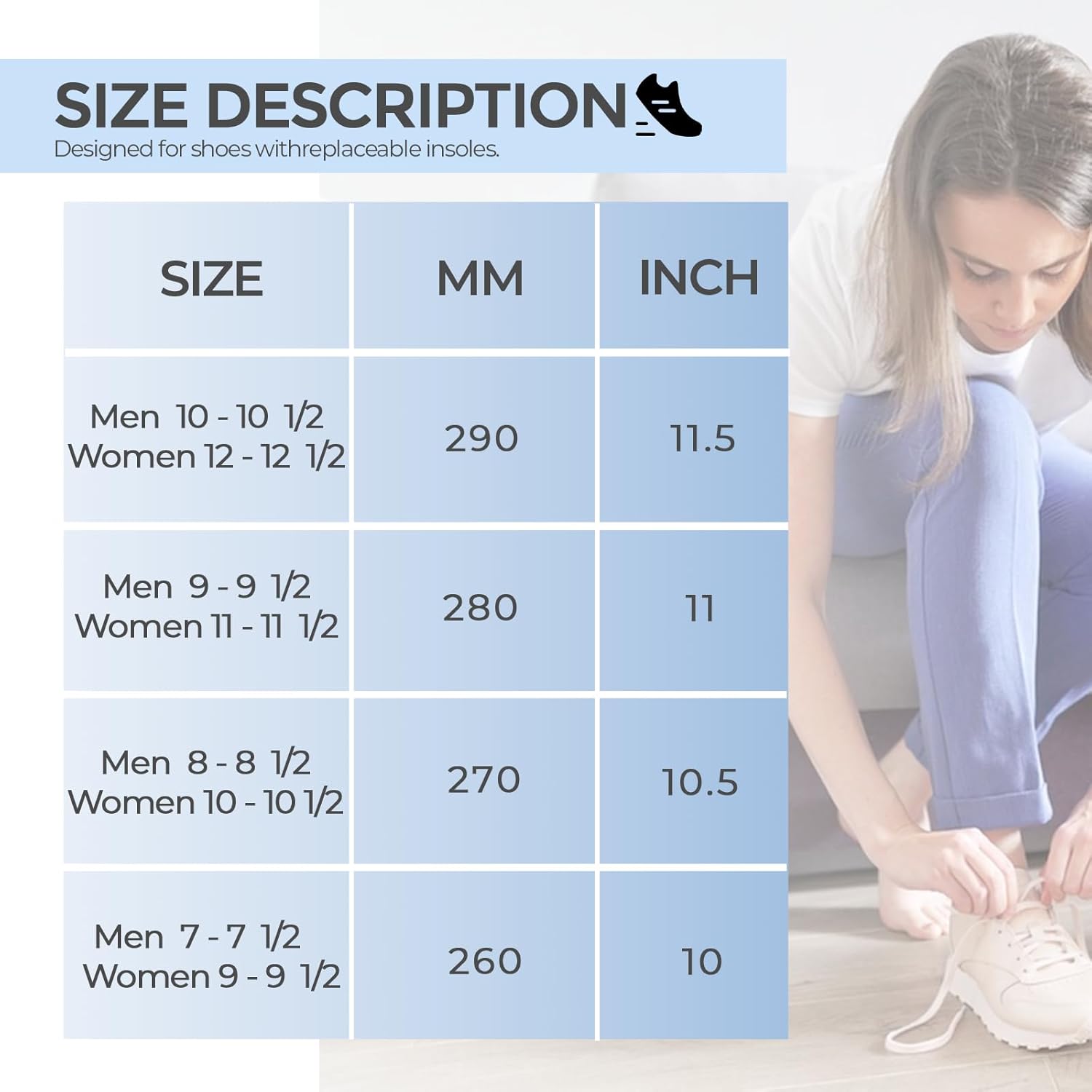 Plantar Fasciitis Feet Insoles, Arch Supports Orthotics Inserts Relieve Flat Feet for Men, Women, Orthotic Insoles for Foot Pain Mens 10-10 1/2 | — image 4