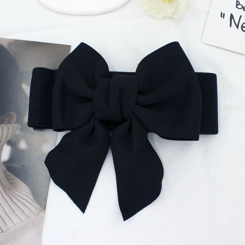 Women's Fashionable Bowknot Wide Belt Lady Stretch Belts Vintage cinch belt with high quality big bow knot β image 3
