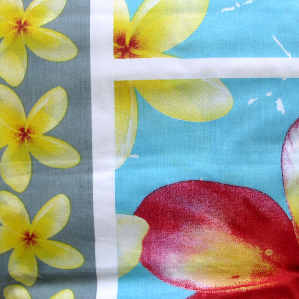 Floating Frangipani Quilt Cover Set Aqua Single — image 2