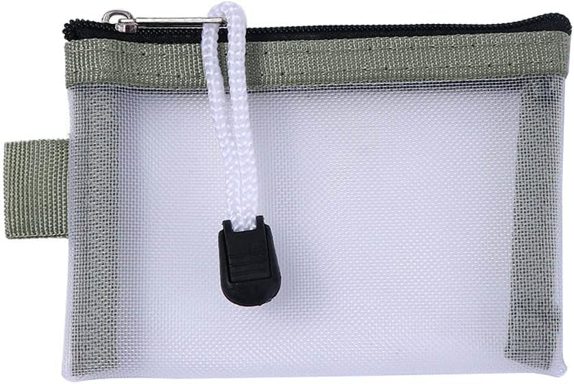 Green Small Zipper Pouch Mini Mesh Zipper Coin Purse Nylon Mesh Card Storage Bags Small Portable Cosmetic Case Mesh Storage Bags Cosmetic Bags for Women Travel โ image 4