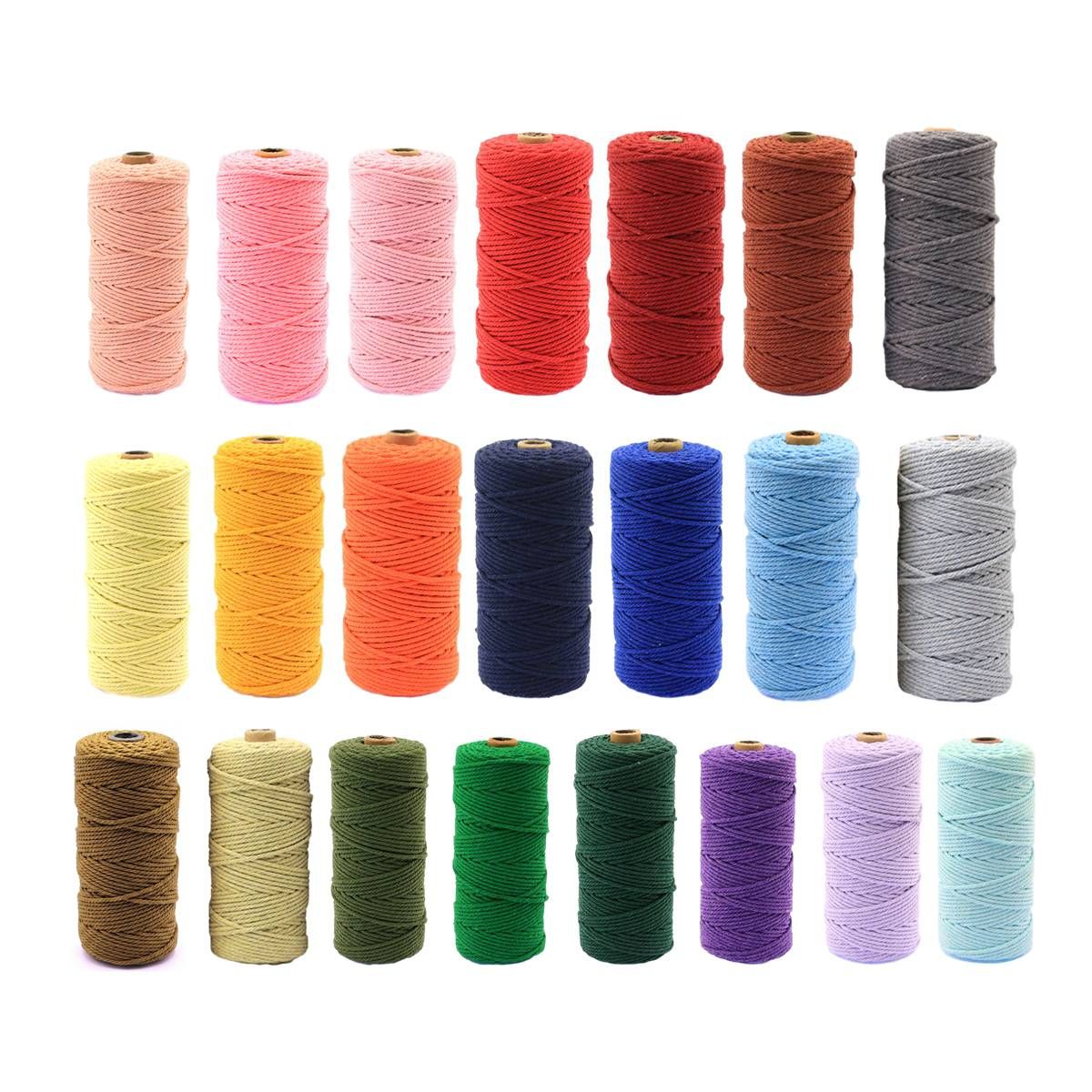 3mm Colored Cotton Rope DIY Hand Woven Macrame Cord Tapestry Binding Craft Rope - Royal Blue — image 3