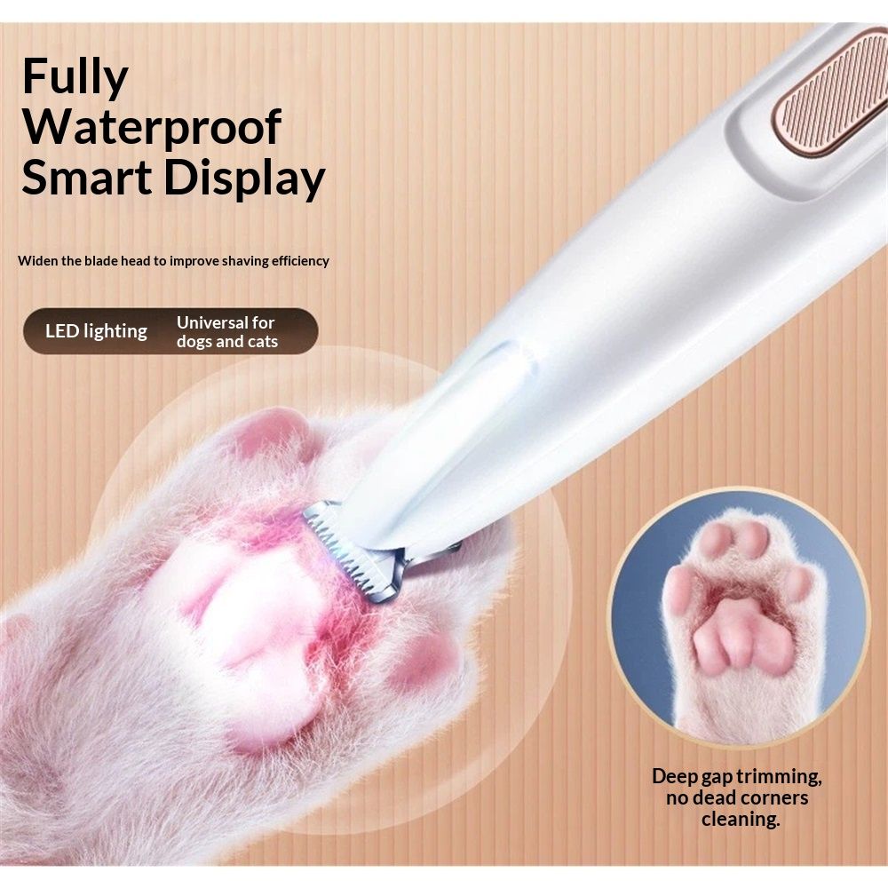 Silent, Cordless, Handheld and Washable Pet Hair Clipper. Equipped with LED Lights Paw Trimmers for Pet's Feet, Rechargeable, Eyes, Ears, Fac β image 3