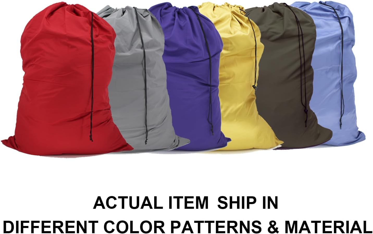 Extra Large Laundry Bag 6 Pack, Varied Colors, Travel Laundry Bags with Drawstring Closure, 30"x40", for college, dorm and apartment dwellers (6PCS) — image 2