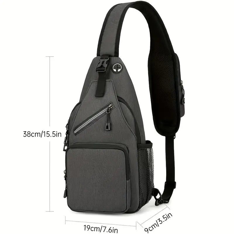 New Men's Chest Bag Lightweight Oxford Crossbody, Water-Resistant Durable Anti-Burden Shoulder Pack, Minimalist Casual Commute Cycling Sports Sling Bag(BLACK) โ image 5