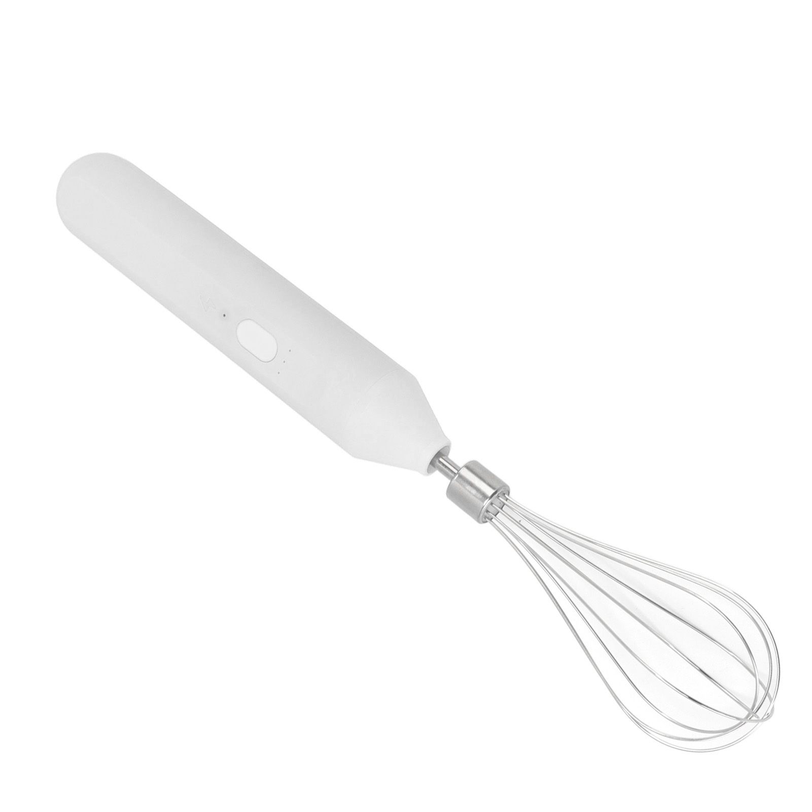 Electric Egg Beater Handheld USB Charging Milk Frother Portable Cordless Drink Mixer with Stainless Steel Whisk White โ image 5