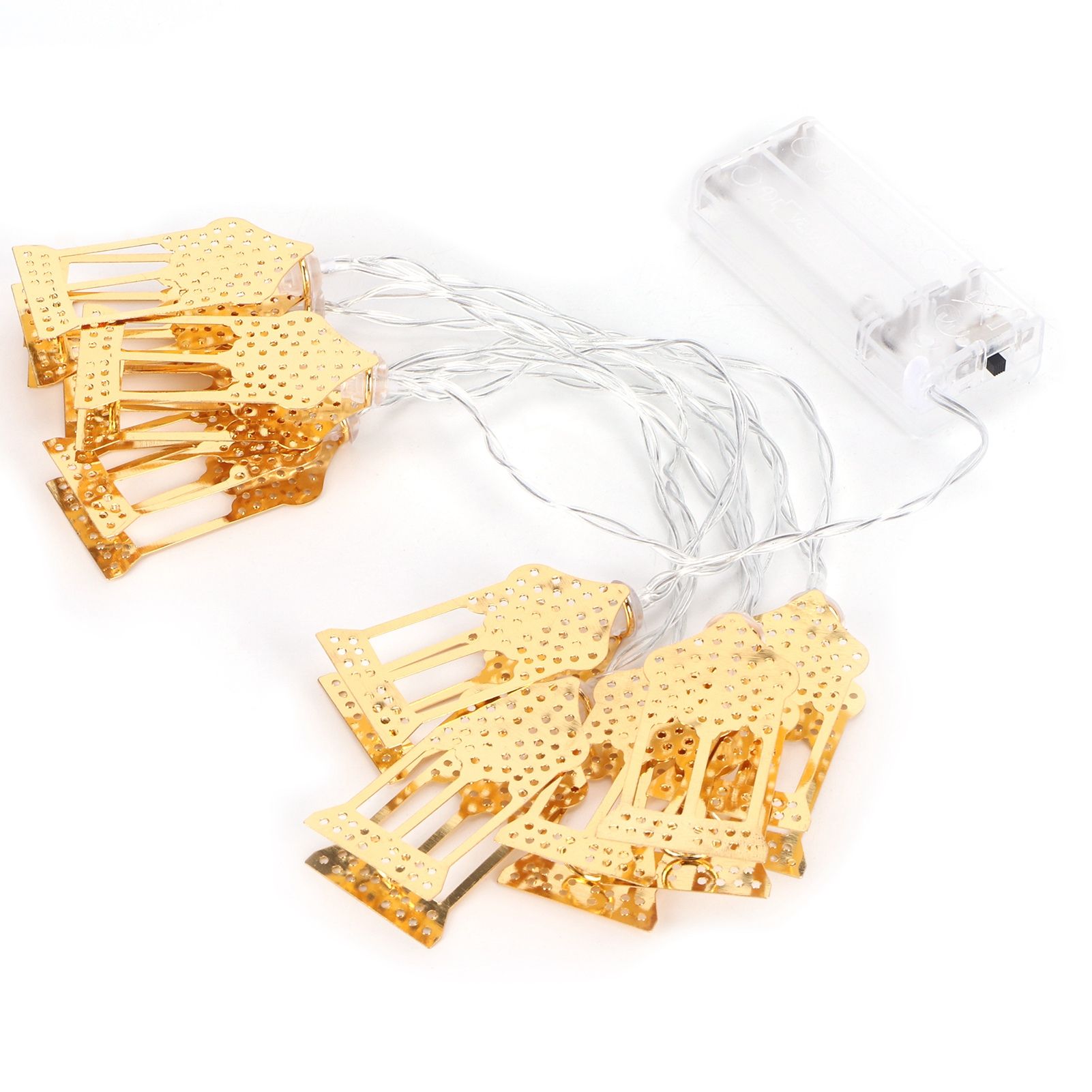 1.5m String Light Muslim Innovative Wrought Iron Ramadan Decoration Ornament Gold — image 4