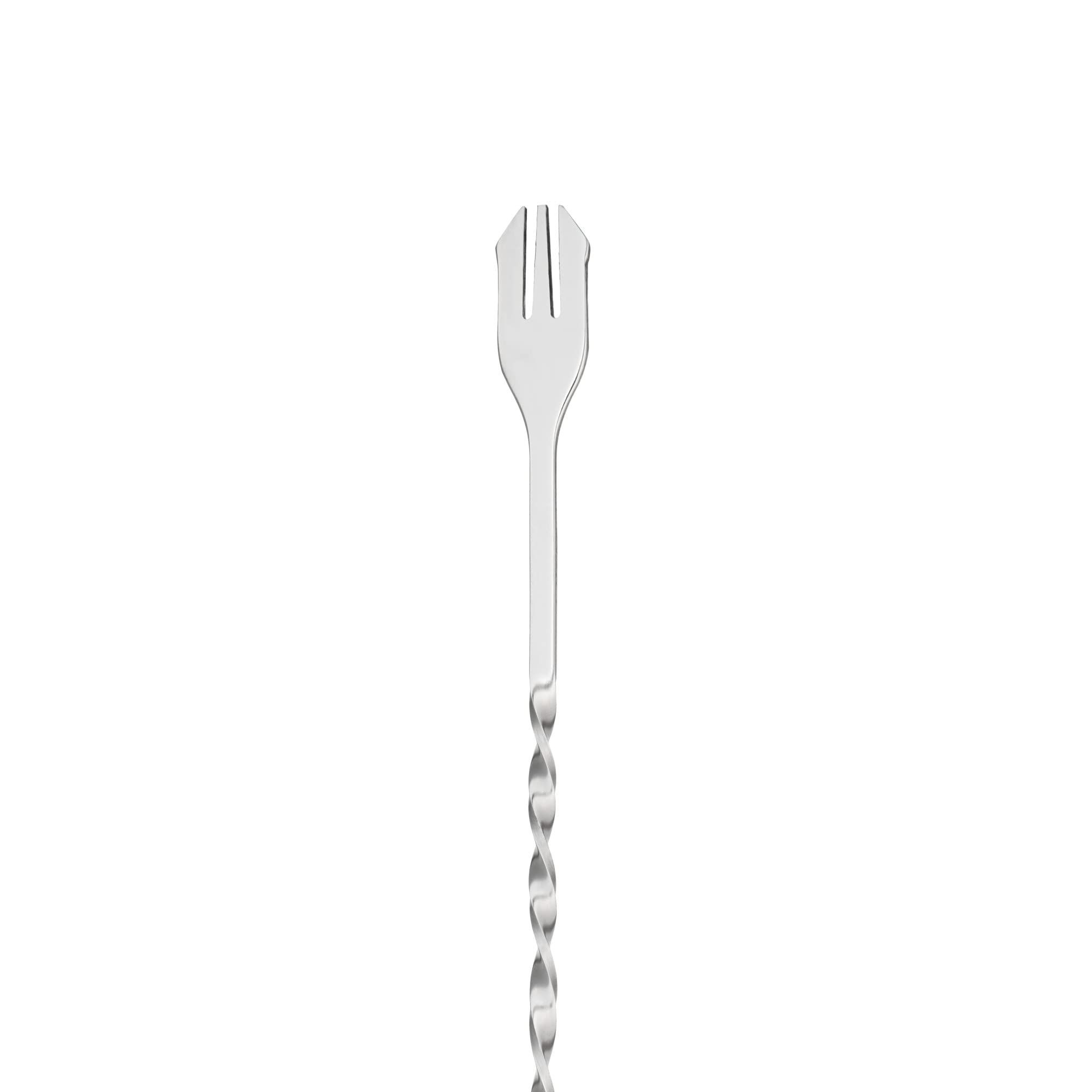 Bar Spoon Cocktail Mixing Spoon Bar Stirring Spoon Drink Stirrers Fruit Fork Stainless Steel Bar Set Bartender kit 10 Inch — image 5