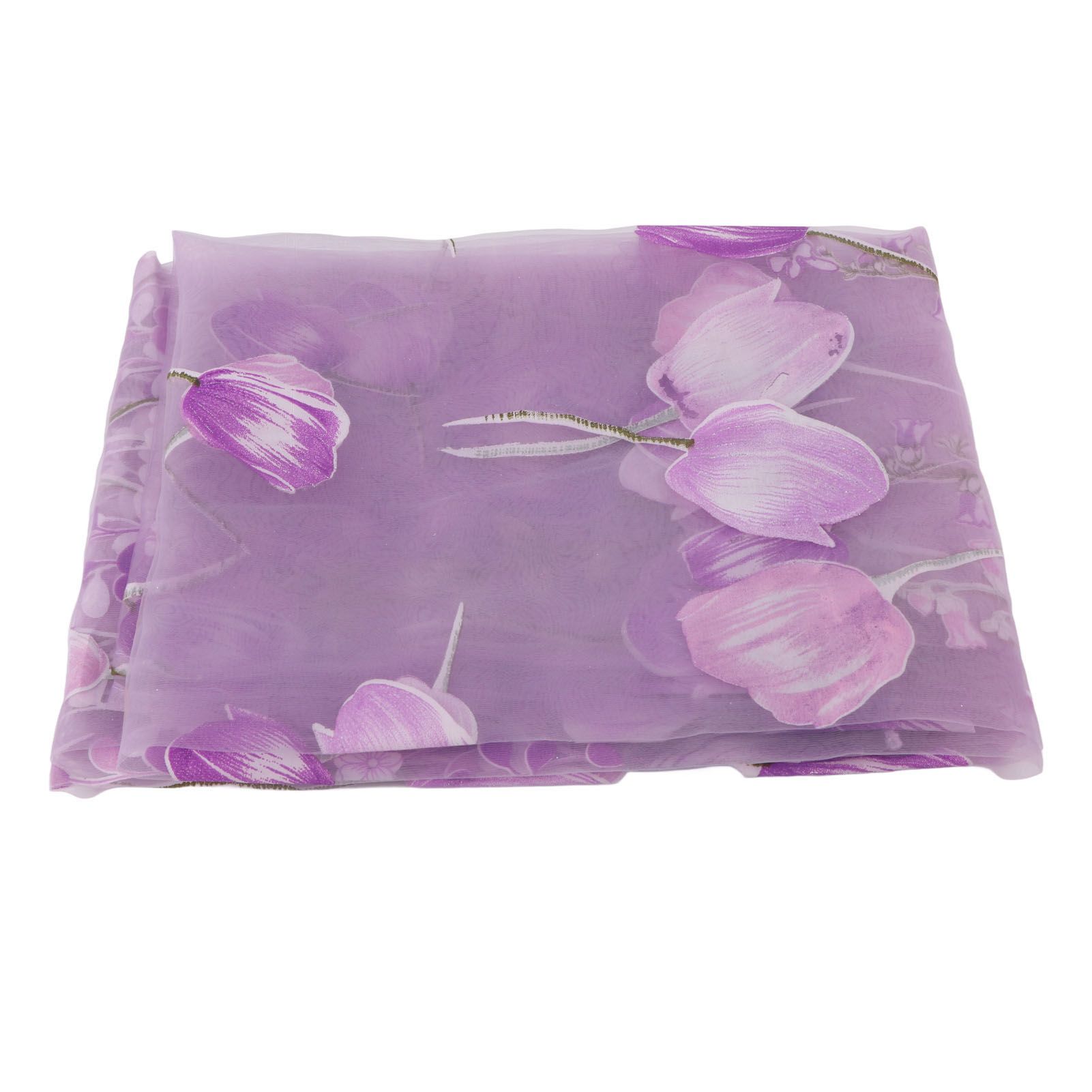 100*200cm Tulips Printing Tulle Curtains Sheer Drape Balcony Window Decoration Purple โ image 6