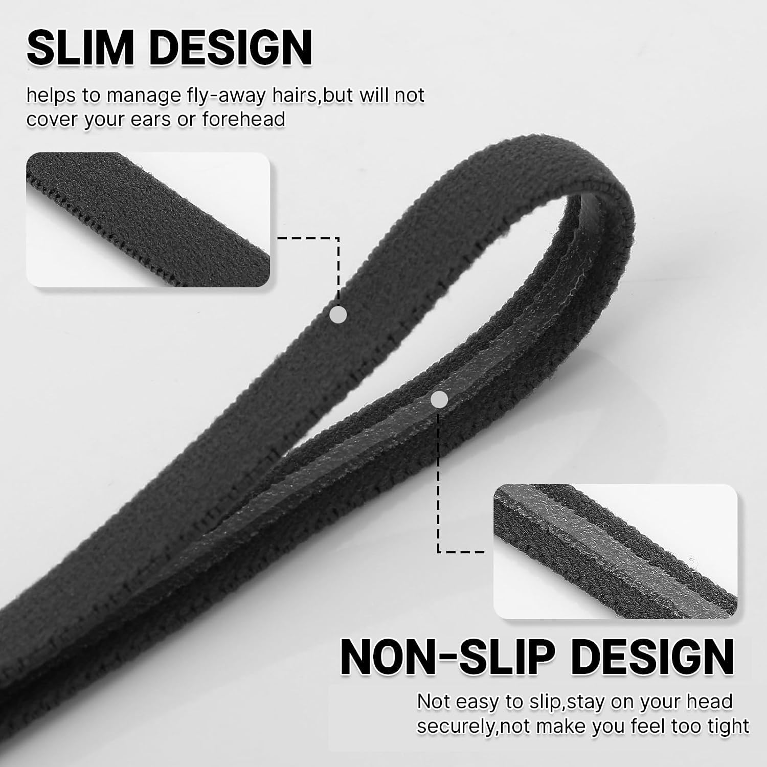 4 Pack Sports Headbands for Women Elastic Non-Slip Absorb Sweat 4 Colors โ image 3