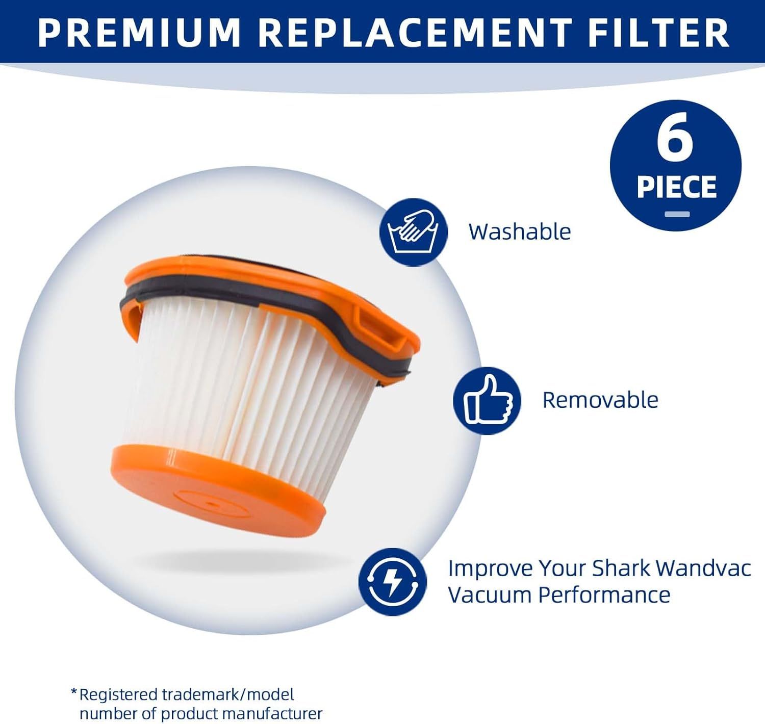 Vacuum Replacement Filters for Shark Wandvac System WV360 WS620 WS630 WS632 WS632BLBRN WS632GDBRN WS632GNBRN WS632PKBRN WS632RGBRN Cordless Stick Vacuum โ image 4