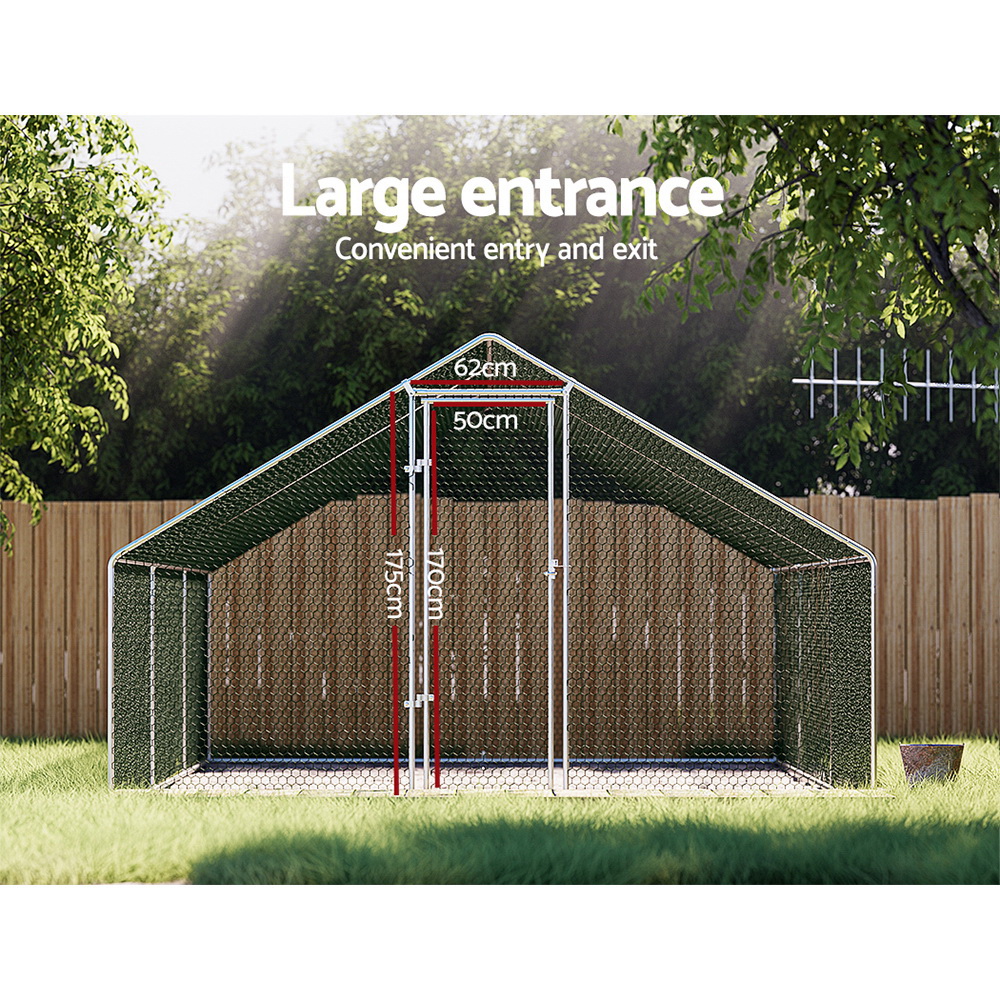 i.Pet Chicken Coop Cage 3x6x2m Galvanised Steel — image 2