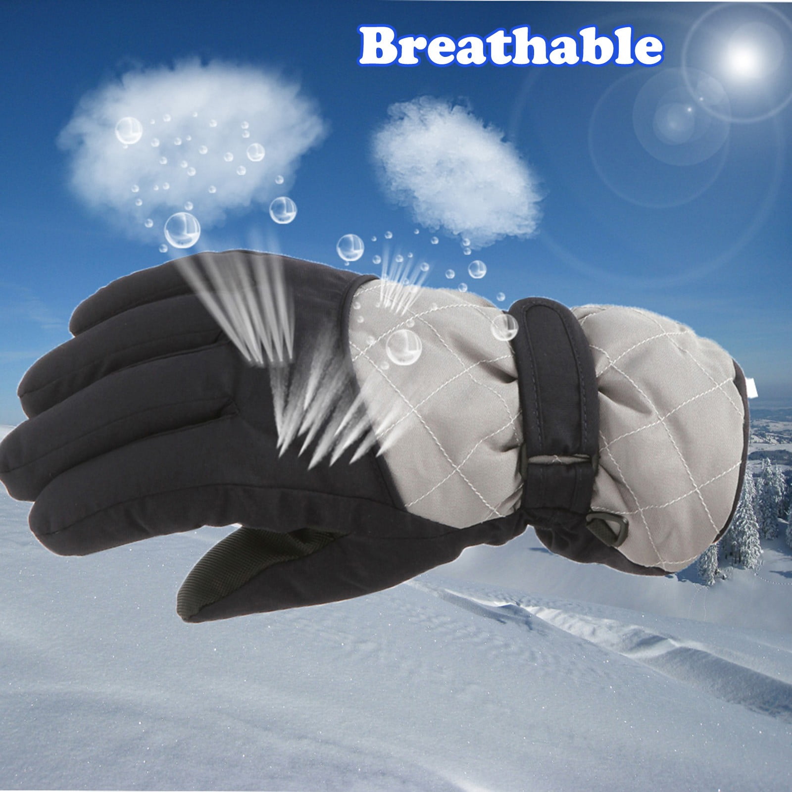 Gloves For Kids Toddler Skis Kids Gloves Winter Gloves Thick Gloves Stretchy Warm Gloves Boys Girls 6-24 Months 6-11 Year AHA2 kids snow gloves Grey — image 6
