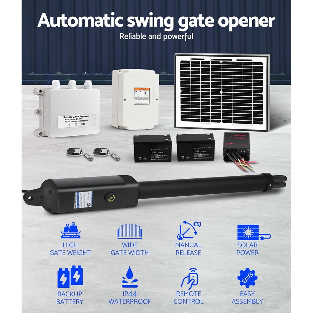 LockMaster Single Swing Gate Opener 500KG 10W Solar Panel — image 4