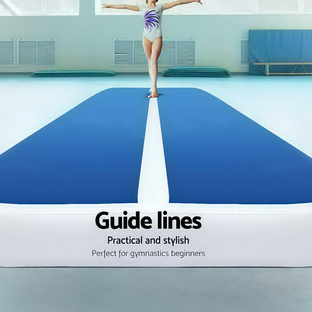 Everfit 4X1M Inflatable Air Track Mat 20CM Thick with Pump Tumbling Gymnastics Blue โ image 4