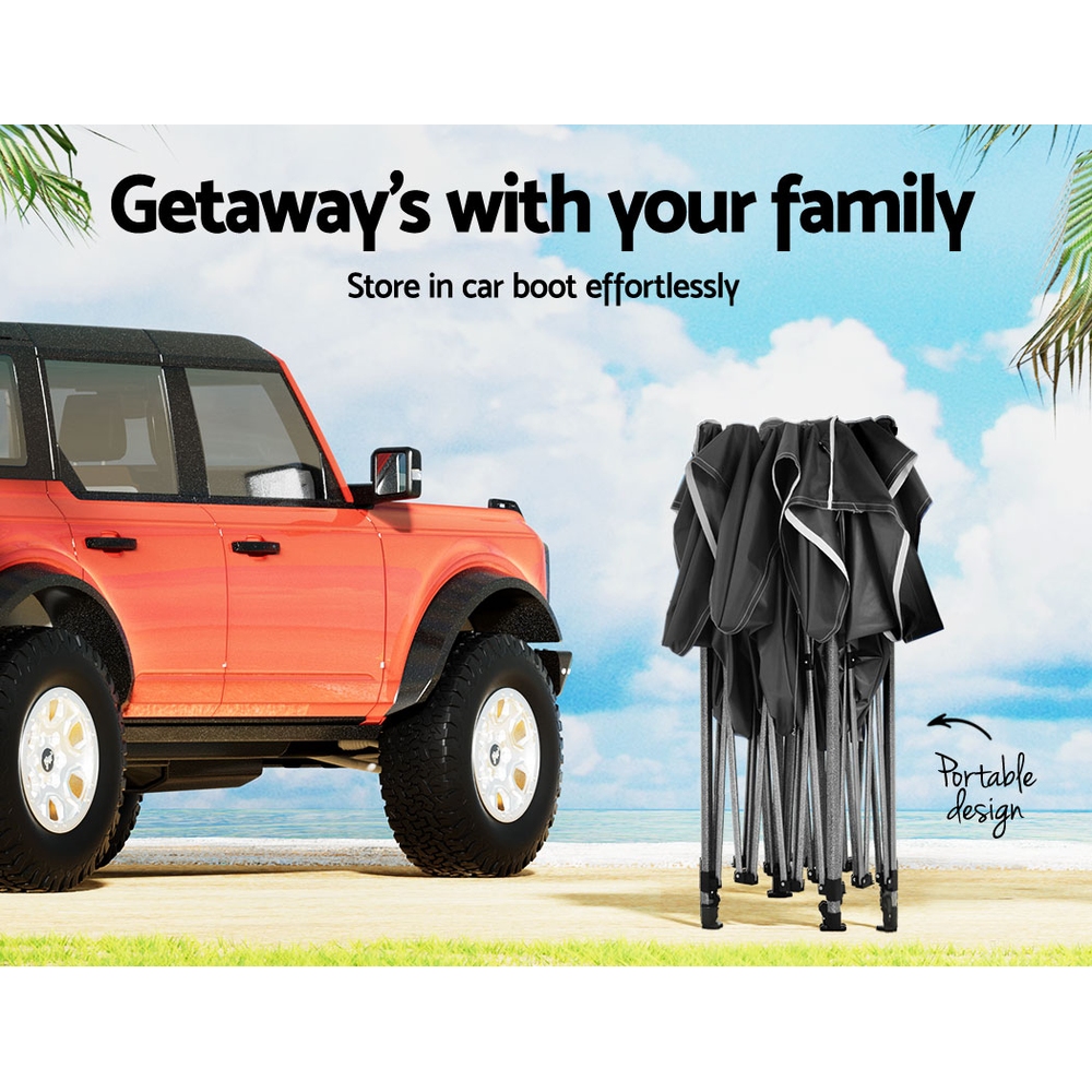 Instahut Gazebo Pop Up Marquee 3x4.5 Folding Tent 500D Wedding Camping Black โ image 6