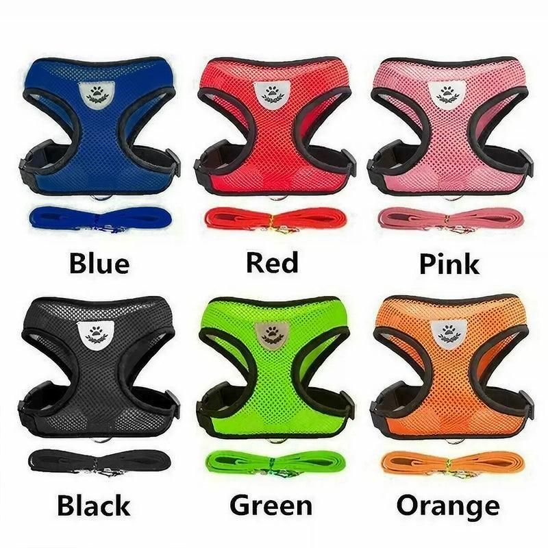 L Size Pet Dog Cat Puppy Soft Leash VEST Mesh Breathe Adjustable Harness Braces Clothes - Black โ image 4