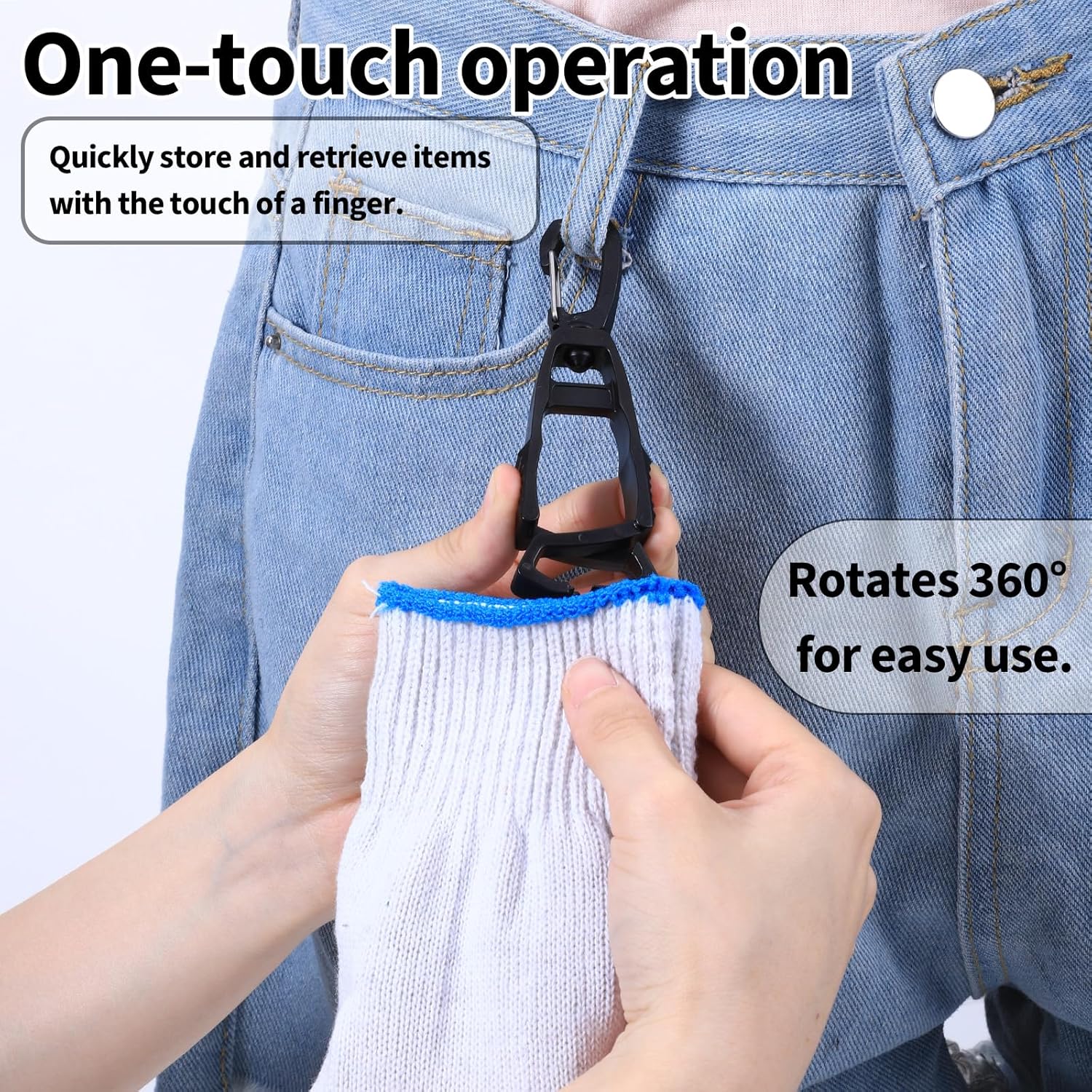 Xindojuz 6 PCS Glove Clips for Work Glove Holders, Powerful Bite Gloves Holder Clip for Duty Belt and Pants Prevent Loss and Free Hands Gloves Clips for โ image 2