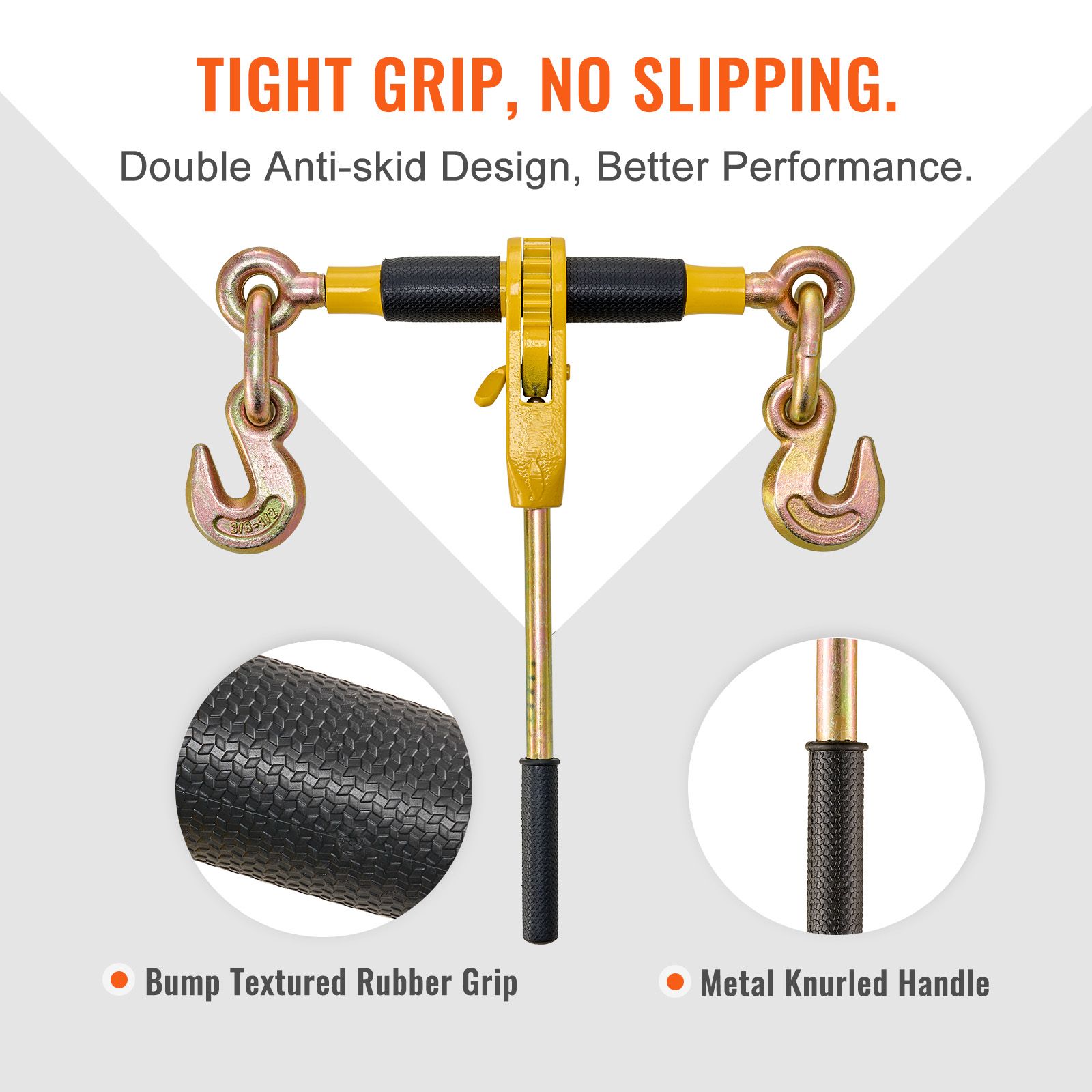 Ratchet Chain Binder 2PCS, 0.9-1.2 cm Heavy Duty Load Binders, with G80 Chains 5443 kg Secure Load Limit, Labor-saving Anti-skid Handle, Tie Down Hauling Chain โ image 5
