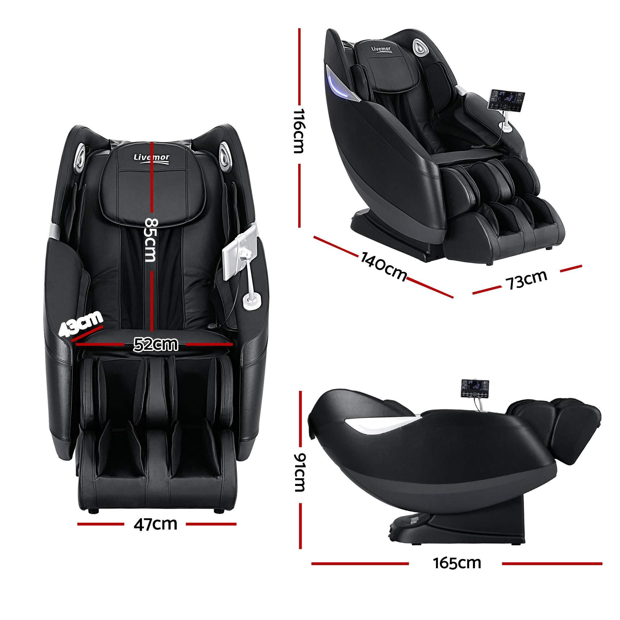 Livemor Massage Chair Electric Recliner Home 3D Massager Flynn โ image 2