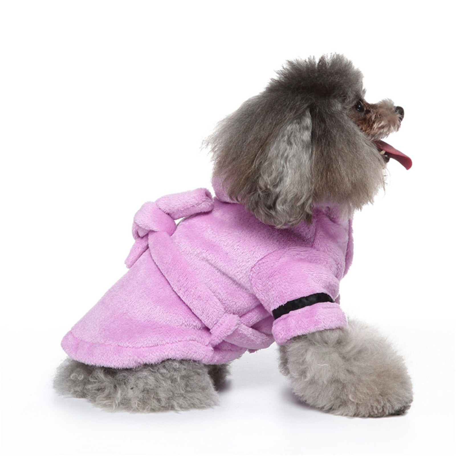 Pet Bathrobes, Pajamas ! Dog Cat Bathrobe Pet Clothes Hotel Bath Towel Pet Bathrobe Nightgown Pajamas (Army Green, L) XL Purple — image 2