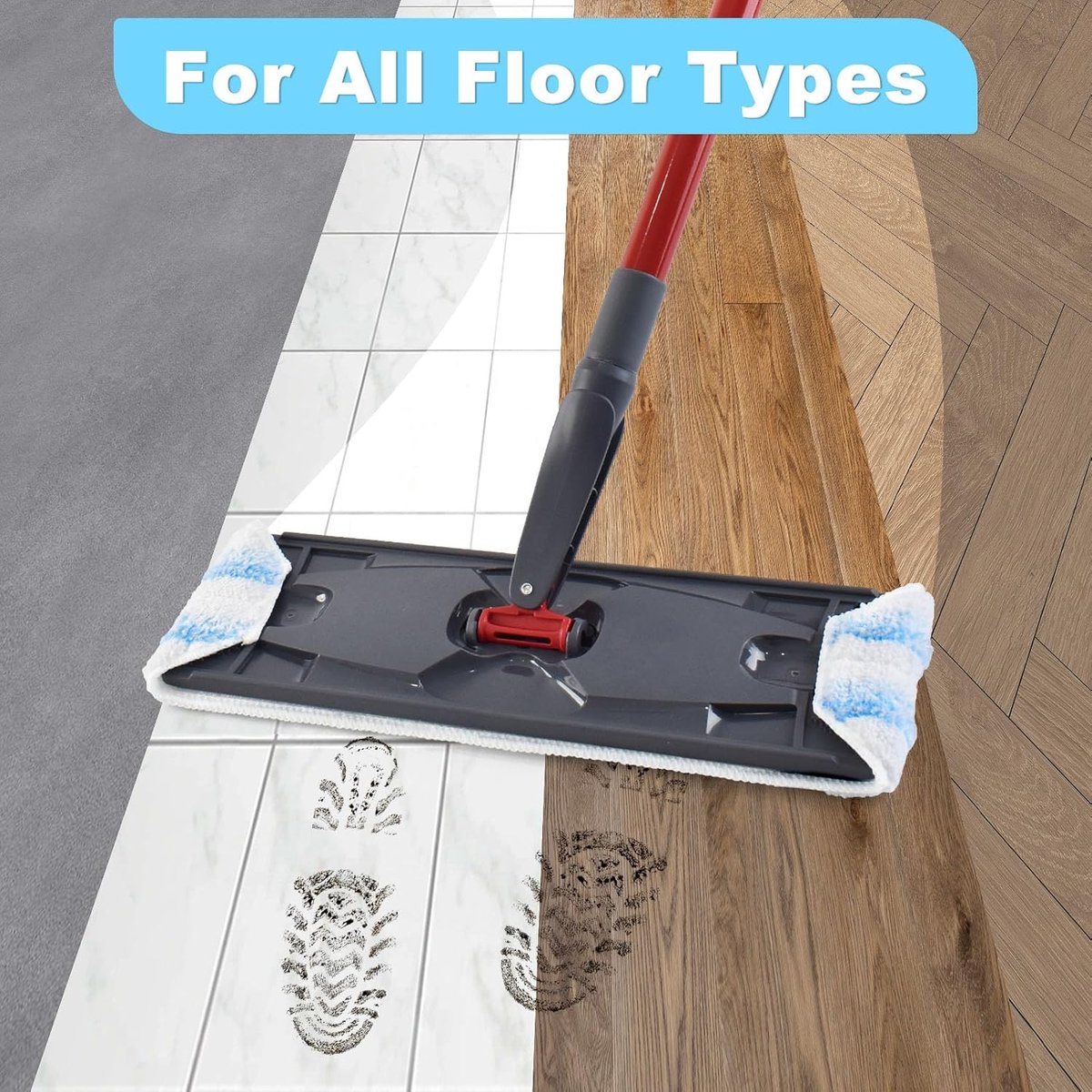 3 pack - Suitable for Vileda H2Pro Flatmop Replacement - Suitable for OCedar H2pro flatmop - For hard floors - mop head replacement - replacement microfiber — image 4