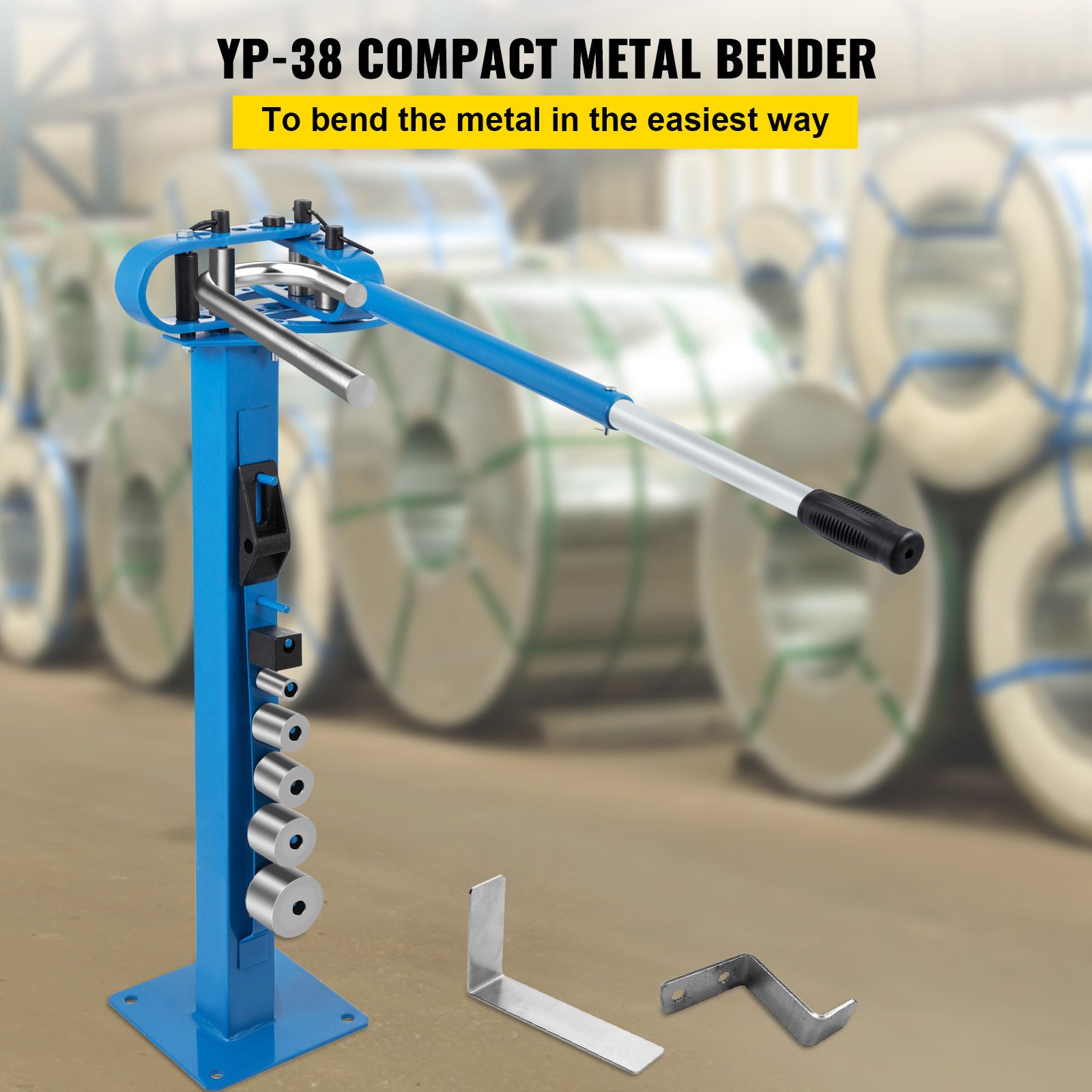 YP-38 Metal Bender 1"-3" Flat Bar Square Rod Bending 7 Dies w/ Floor Stand — image 2