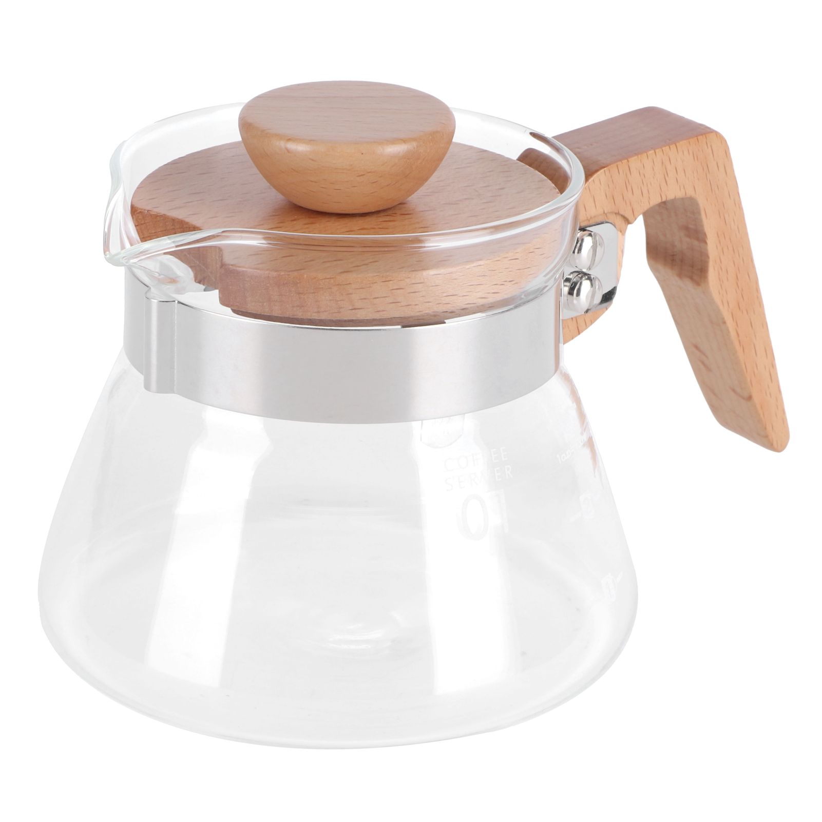 400ml Teapot Glass Coffee Maker Pot Water Kettle with Wood Handle Kitchen Accessory — image 5
