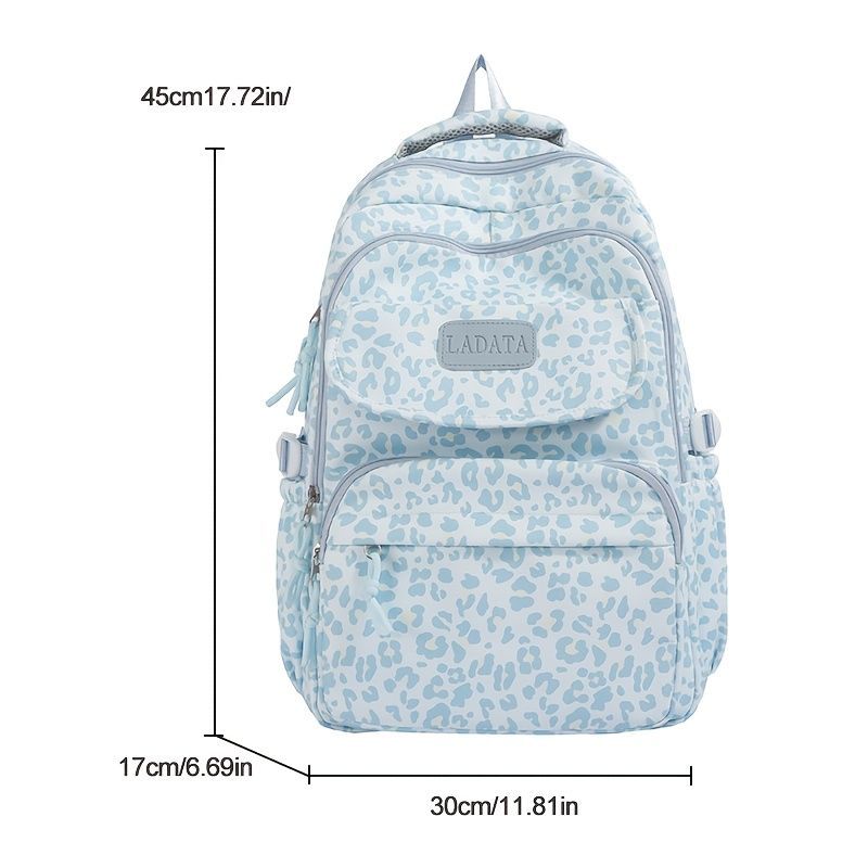 Ladata Backpack Stylish Ladies Backpack Middle School Backpack College Student - Blue - Size 45-30-17