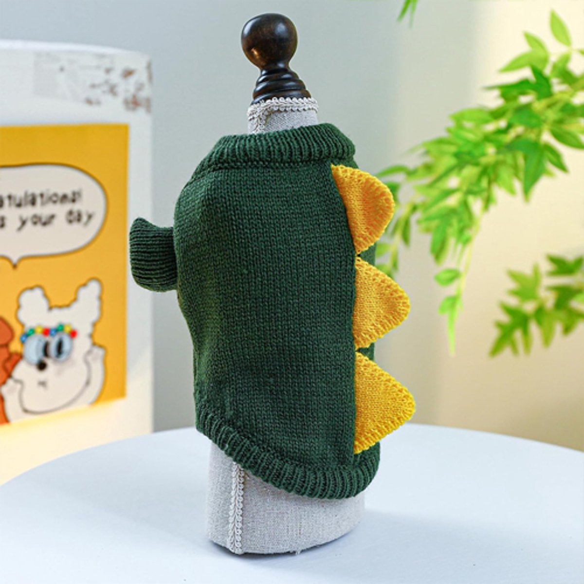 Dog Coat - Dog Sweater - Sweaters for Small Dogs - Dog Sweater - Cute Dinosaur Sweater - Soft and Comfortable Winter Clothes - Warm Knit Cat Sweater - Perfect — image 3