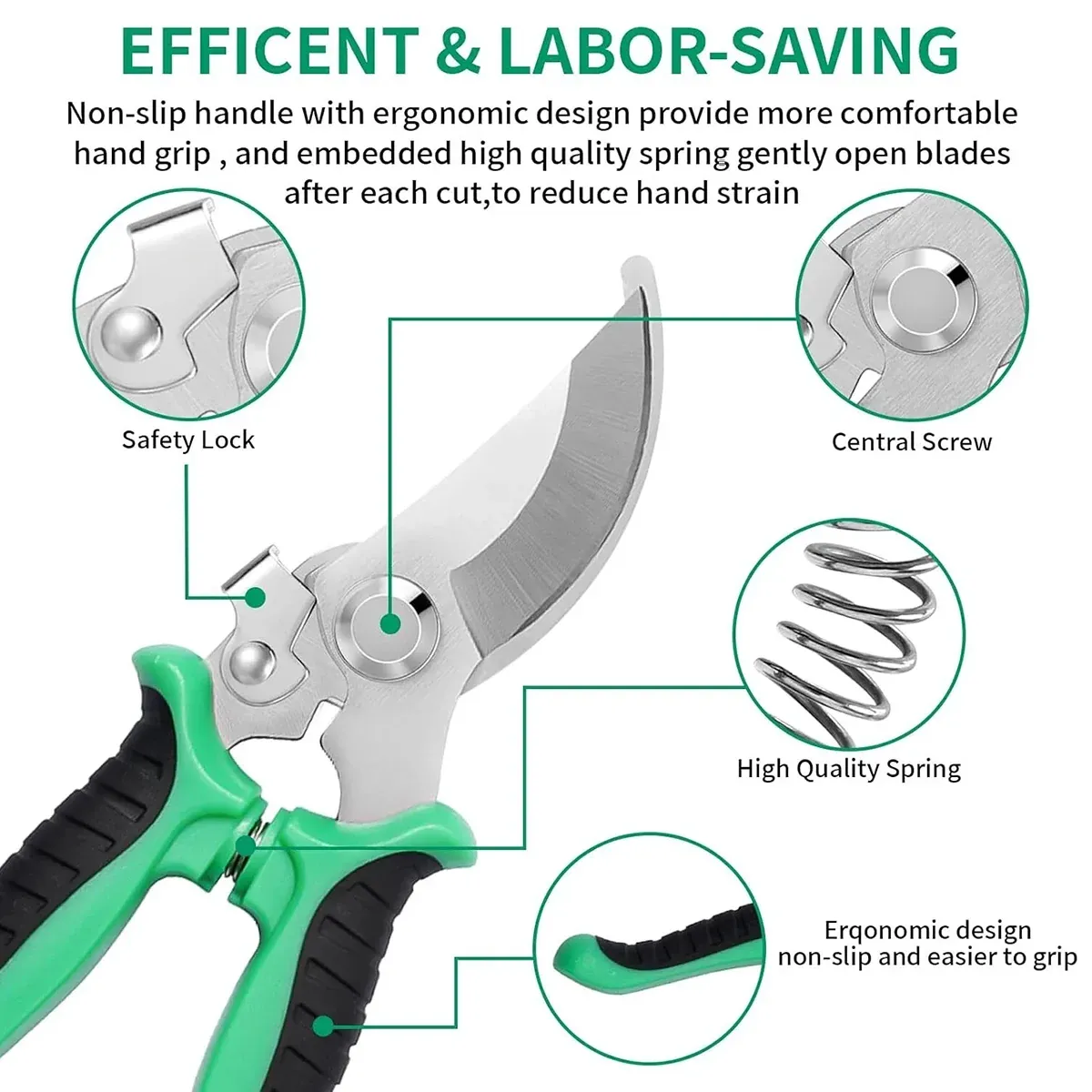 3PCS Stainless Steel Garden Shears Set Multi Function for Pruning Trimming Plants — image 5