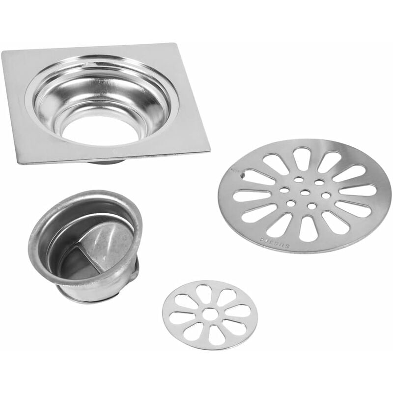 Thick Stainless Steel Floor Drain Anti-odor Square Shower Drain for Bathroom 100 100mm (Style: 3) — image 2