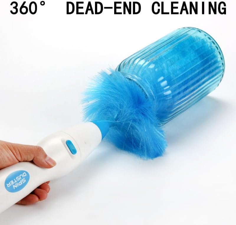 Hurricane 360 Electric Feather Spin Duster Feather Duster Adjustable Electric Dirt Dust Brush Removing Dust in One Spin Cleaning Accessories Home Office, Use โ image 4