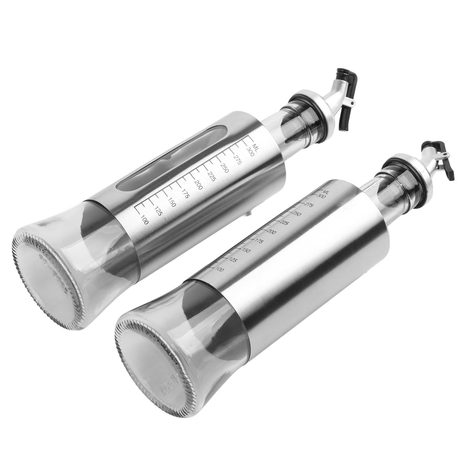 2 Pcs Oil Dispenser Bottle 300ml Thickened Scale Design Visual Seasoning Bottle for Home Kitchen — image 4