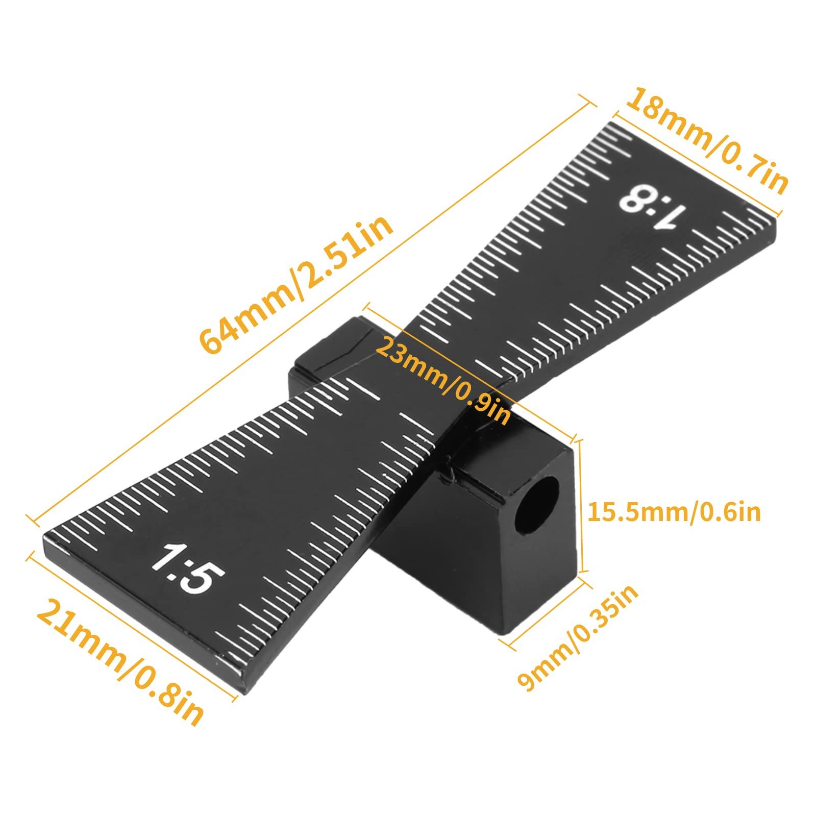 Dovetail Marker, Aluminum Alloy Dovetail Marking Jig, Woodworking Dovetail Ruler Marker, Dovetail Jig Guide for Cork,(1:5 1:8) โ image 3