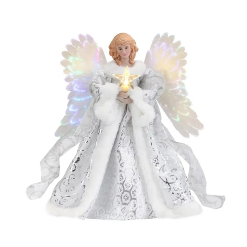 LED Light Up Angel Tree Topper, Lighted Angel Figurine Decoration for Christmas Tree, Mantel, Window and Holiday Display โ image 5