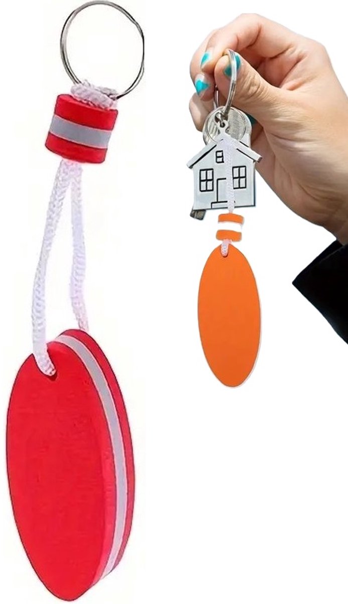 Floating Keychain | EVA Foam | For Large Keyring | Foam | Bumper | Key Float | Oval | Red