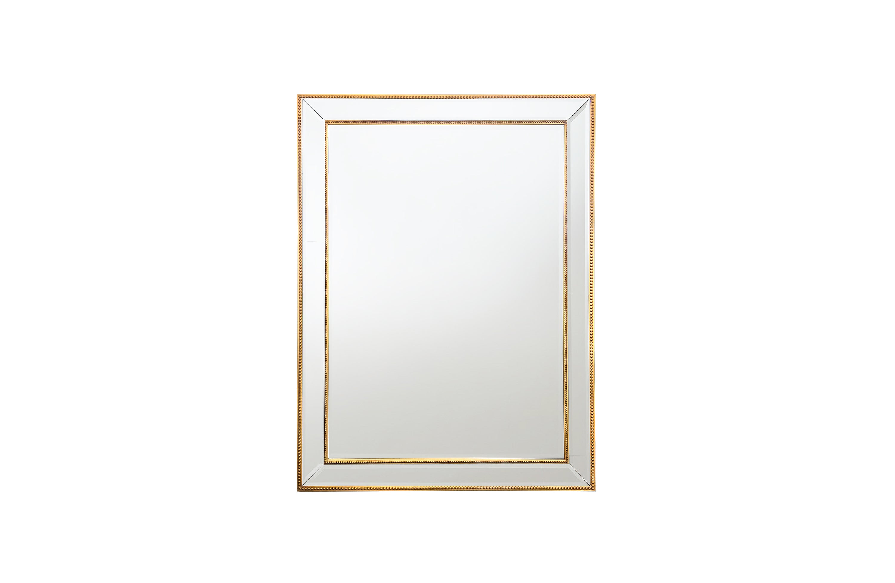 Gold Beaded Framed Mirror - Rectangle 80cm x 110cm