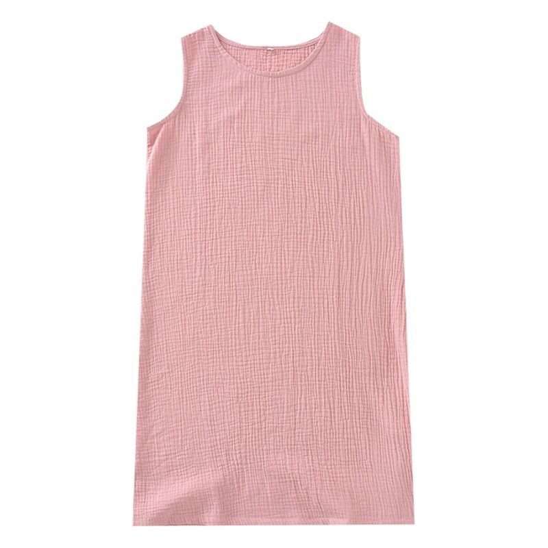Women Cotton Sleeveless Nightgown Mid Skirt Summer Navy โ image 2