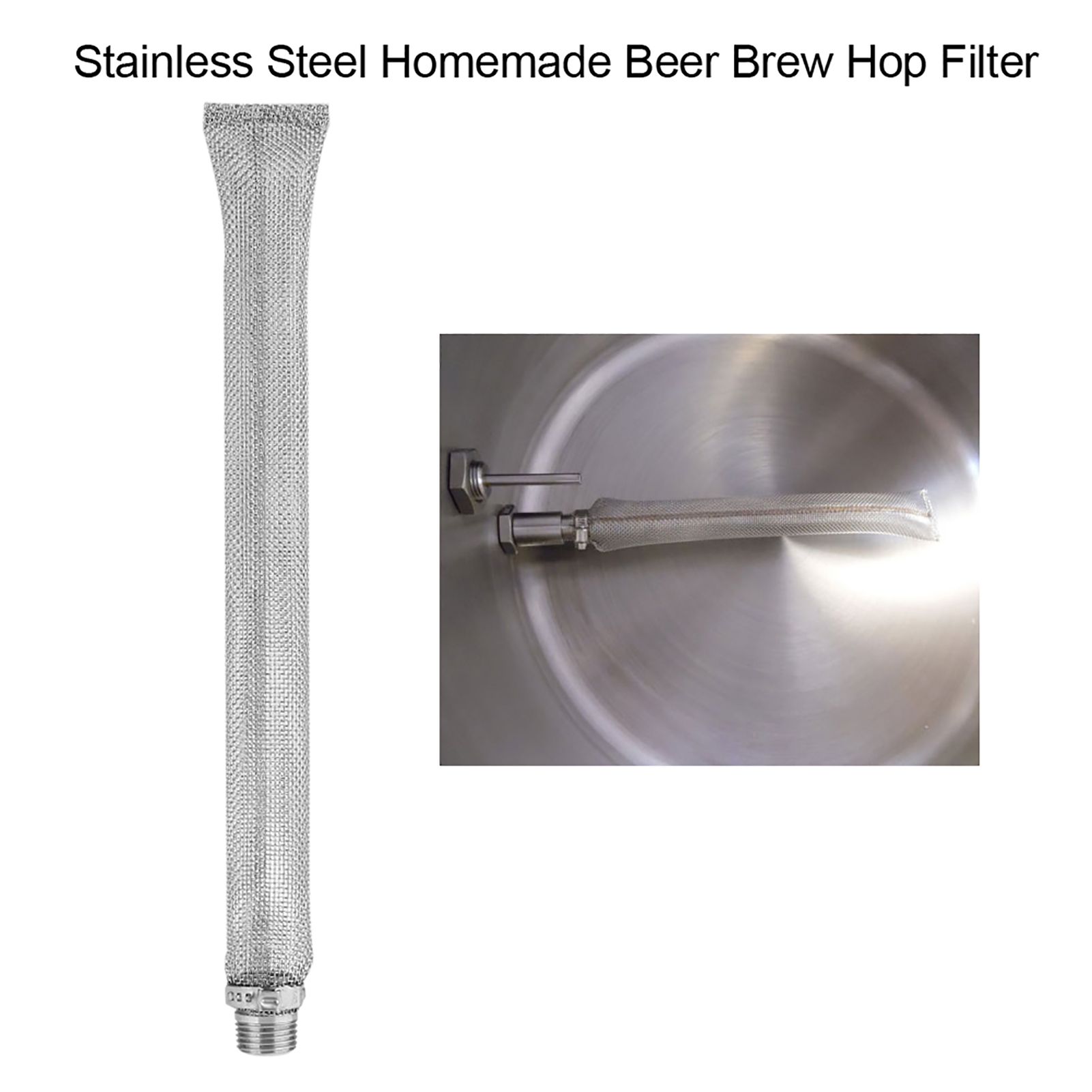 304 Stainless Steel Homemade Beer Brew Hop Filter Screen Strainer Tool (12inch) โ image 2