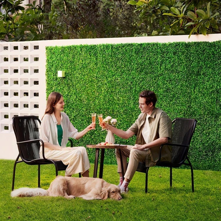 10-Pack Artificial Grass Panels 25x25 cm for Garden Party Wall Decor, Compatible with Outdoor — image 4