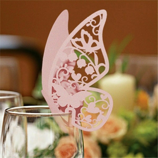 40pcs Butterfly Hanging Glass Cards - Wedding Decoration - Creative White 40pcs — image 2